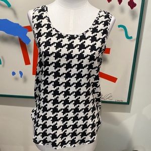 VINTAGE Houndstooth Pattern Blouse